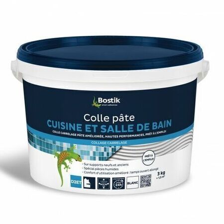 Colle carrelage cuisine et salle de bains en pâte seau plastique de