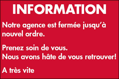 COVID-19 / FERMETURE DE L'AGENCE