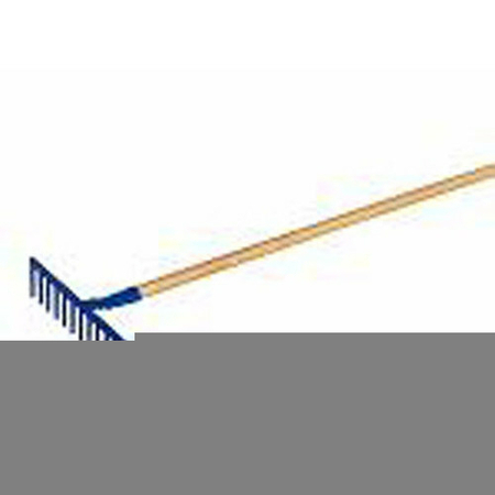 Râteau à douille forgée 16 dents droites douille acier forgé manche bois frêne verni 150cm - Gedimat.fr