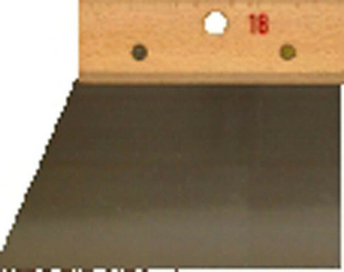 Couteau  colle lame acier dents triangulaires 2x1,5mm manche bois brut long.18cm - Gedimat.fr