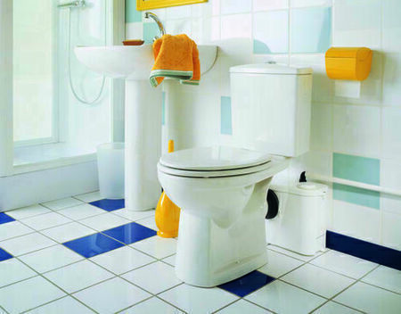 Broyeur WC FIRST SFA 400W 220/240V haut.29,05cm larg.23,5cm long.42,6cm blanc - Gedimat.fr