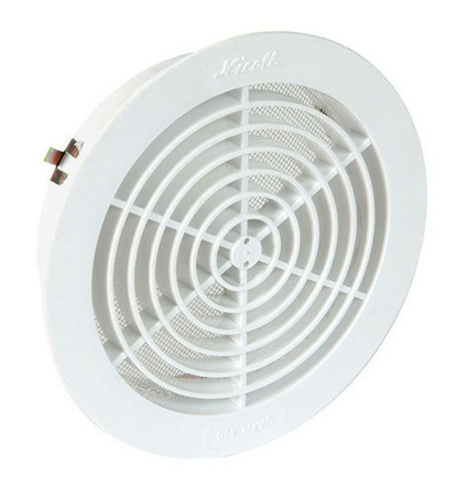 Grille d'aération NICOLL ronde simple avec moustiquaire pour tuyau PVC diam.160mm coloris blanc - Gedimat.fr