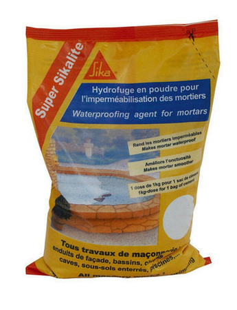 Hydrofuge en poudre SUPER SIKALITE dose de 1kg - Gedimat.fr