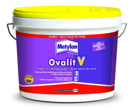 Colle pour revêtements muraux en toile de verre Ovalit pot 10kg - Gedimat.fr