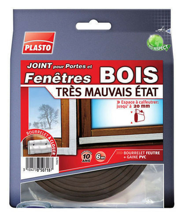 Bourrelet à clouer pour portes et fenêtres bois en très mauvais état larg.30mm long.6m marron - Gedimat.fr