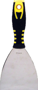 Couteau de peintre amricain inox manche bi matire noir/jaune N4 10,1cm - Gedimat.fr