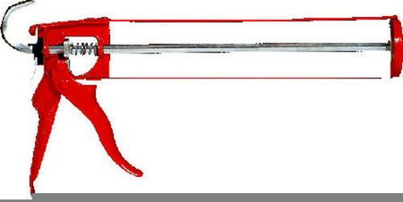 Pistolet pour cartouche type squelette professionnel acier long.300mm rouge - Gedimat.fr