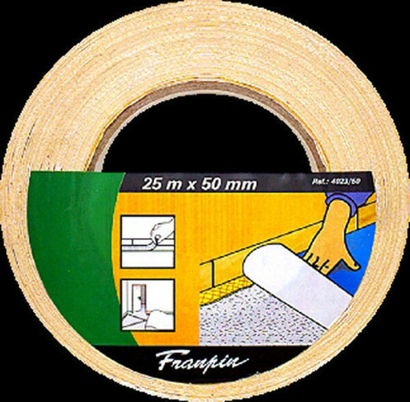 Ruban adhésif double face support toilé en rouleau larg.50mm long.25m - Gedimat.fr