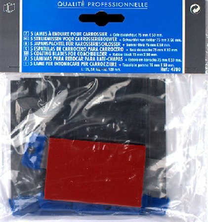 Couteau de carrossier acier avec cale caoutchouc lot de 5 pièces - Gedimat.fr
