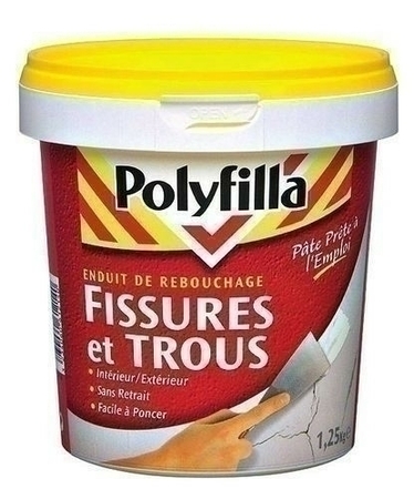 Enduit de rebouchage fissures et trous instantanée POLYFILLA en pâte tube de 330g blanc - Gedimat.fr