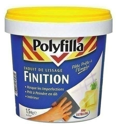 Enduit de lissage en pâte prêt à l'emploi POLYFILLA seau de 7kg blanc - Gedimat.fr