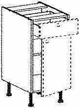 Meuble de cuisine CACHEMIRE bas 1 tiroir 1 porte bt haut.70cm larg.60cm + pieds réglables de 12 à 19cm - Gedimat.fr