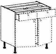 Meuble de cuisine CACHEMIRE bas 2 tiroirs 2 portes bt haut.70cm larg.120cm + pieds réglables de 12 à 19cm - Gedimat.fr