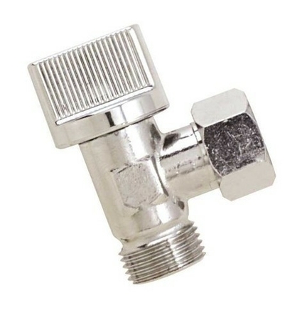 Robinet de chasse équerre 1/4 tour laiton chromé diam.12x17mm en vrac 1 pièce - Gedimat.fr