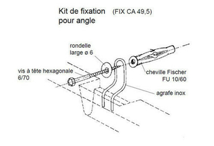 Kit de fixation pour chaine d'angle CA49.5 P ou B sachet de 12 kits - Gedimat.fr