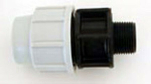Raccord polypropylne droit pour tuyau polythylne Plasson diam.25mm sortie mle diam.26x34mm en vrac 1 pice - Gedimat.fr