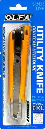 Cutter à lame rétractable larg.18mm Olfa EXL coloris jaune sous blister de 1 pièce - Gedimat.fr