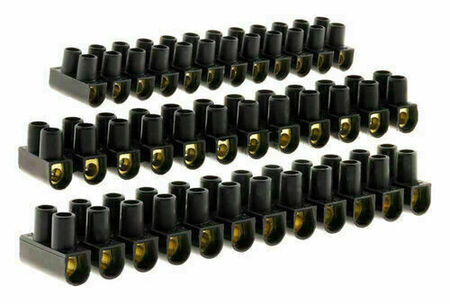 Barette de connexion électrique à vis coloris blanc lot de 5 pièces 3 en 6mm² 2 en 10mm² - Gedimat.fr