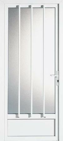 Porte d'entrée PVC ESTELLE avec isolation totale de 140 mm droite poussant haut.2,15m larg.90cm blanc - Gedimat.fr