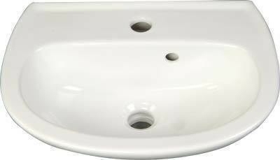 Lave-mains CAMILLE en porcelaine larg.33,5cm long.46cm blanc - Gedimat.fr