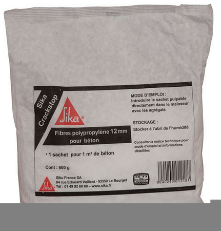 Fibre pour béton CRAKSTOP 12mm dose de 600g - Gedimat.fr