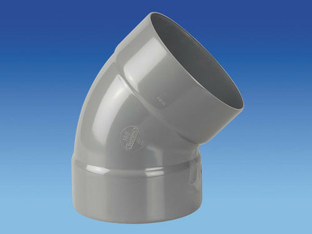 Coude d'évacuation en PVC à 45° femelle-femelle diam.160mm - Gedimat.fr