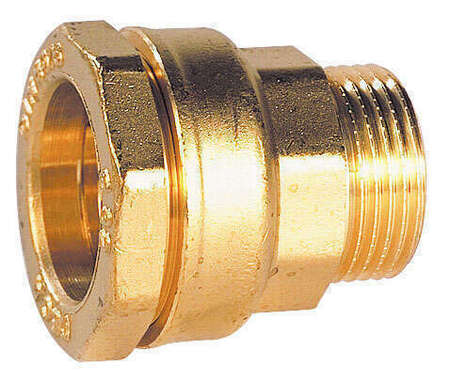 Raccord droit mâle laiton massif diam.15x21mm pour tuyau polyéthylène diam.25mm - Gedimat.fr