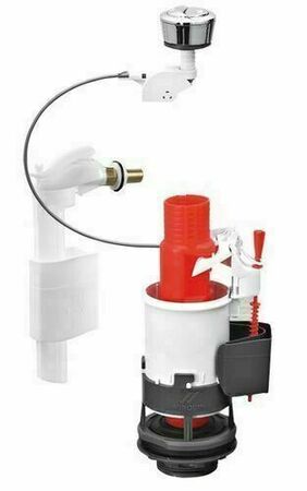 Ensemble mécanisme double chasse 3/6L à câble et robinet latéral pour réservoir de chasse - Gedimat.fr