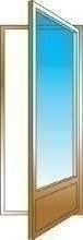 Porte fenêtre bois exotique lamellé collé sans aboutage 1 vantail ouvrant à la française. Soubassement serrure. Vitrage transparent gauche tirant haut.2,15m larg.90cm - Gedimat.fr
