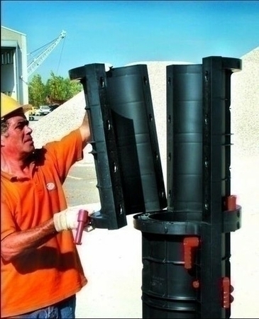 Coffrage de poteau PVC ABS stable aux U.V.GEOTUBE réutilisable circulaire haut.60cm diam.90cm - Gedimat.fr