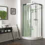 Cabine 1/4 rond non hydro JADE portes coulissantes haut.2,21m long.90cm acier - Gedimat.fr