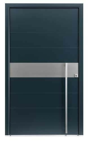 Porte d'entrée OXYGENE en aluminium gauche poussant haut.2,15m larg.90cm laqué blanc - Gedimat.fr
