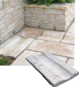 Caniveau MANOIR droit en pierre reconstitue d'aspect pierre de taille p.5cm larg.30cm long.60cm coloris Gironde - Gedimat.fr