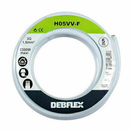 Câble souple H05VV-F 3G1,5mm² en couronne de 5m blanc - Gedimat.fr