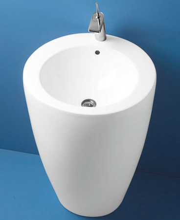 Lavabo TOTEM en porcelaine haut.85cm larg.51,5cm long.55cm blanc - Gedimat.fr