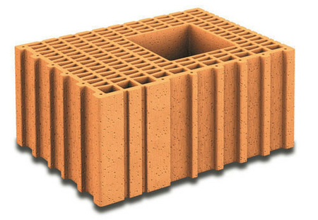 Brique terre cuite poteau complémentaire POROTHERM T30 ép.30cm haut.19cm long.42,5cm - Gedimat.fr
