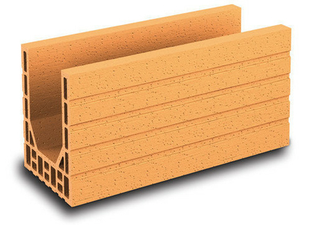 Brique terre cuite linteau-chaînage POROTHERM T15 ép.15cm haut.19cm long.50cm - Gedimat.fr