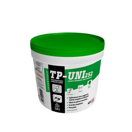 Enduit universel tous travaux TP-UNI252 pot 1,5kg ton blanc - Gedimat.fr