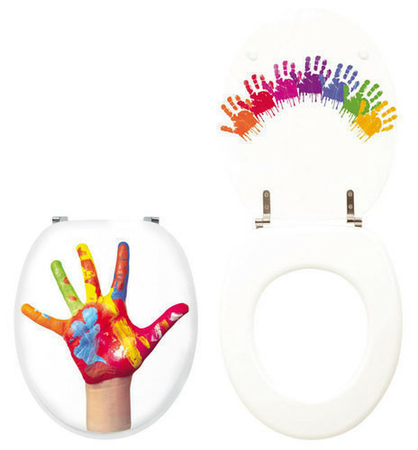 Abattant WC en bois compressé 3,4kg charnières inox coloris décor Kids color - Gedimat.fr