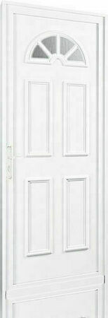 Porte d'entrée PVC GALLUS avec isolation totale de 120 mm droite poussant haut.2,00m larg.90cm blanc - Gedimat.fr