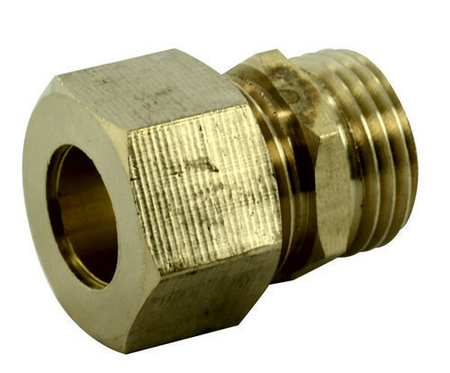 Raccord union bicône laiton brut à visser mâle diam.12x17mm pour tube cuivre diam.14mm avec lien 1 pièce - Gedimat.fr
