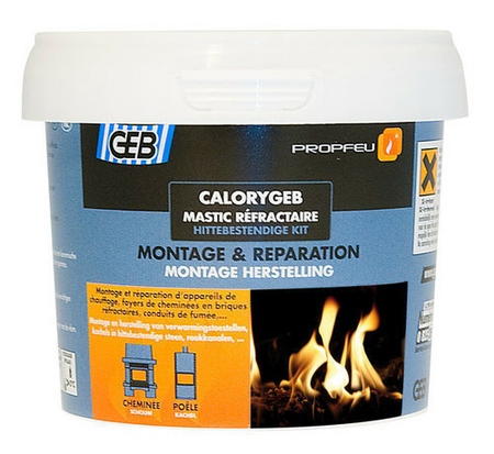 Mastic réfractaire prêt à l'emploi pour appareil de chauffage et foyer de cheminée pot de 600g noir - Gedimat.fr