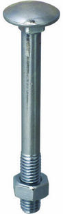 Boulon bois tte ronde collet carr classe 4.8 acier zingu - 6 x 40 mm - Gedimat.fr
