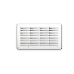 Grille arante rectangulaire encastre en PVC haut.8cm long.18,2cm passage d'air 100cm - Gedimat.fr