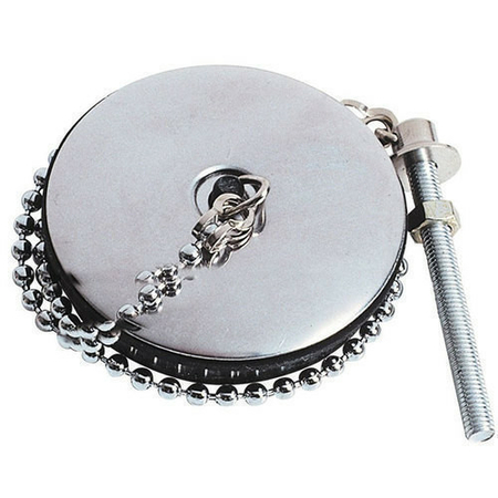 Bouchon pour évier avec chainette et borne d'attache diam.57mm finition chromée - Gedimat.fr