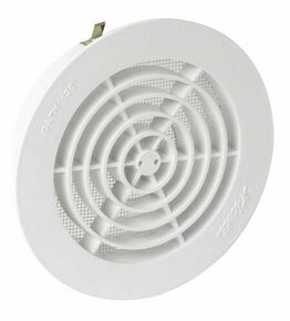 Grille de ventilation adaptable sur tube PVC D125 passage T45 blanche avec moustiquaire - sous sachet - Gedimat.fr
