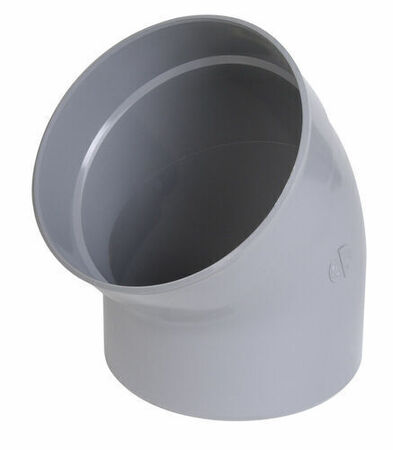Coude PVC d'évacuation d'eau usée NICOLL mâle-femelle diam.250mm coloris gris angle 45° - Gedimat.fr