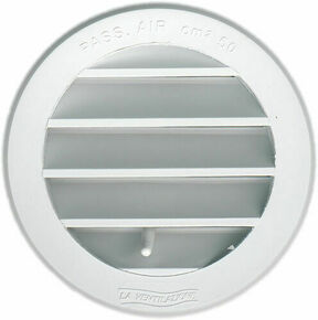 Grille de ventilation pvc ronde rglable avec moustiquaire p.2,9cm diam.9,8/7,5cm blanc - Gedimat.fr