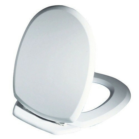 Abattant WC en bois compressé ELLIPSE 2kg charnières ABS blanc - Gedimat.fr