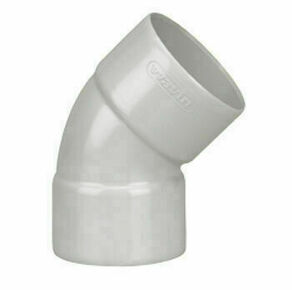 Coude de gouttire 1/2 ronde 16mm PVC FF 45 - D50 gris clair - Gedimat.fr